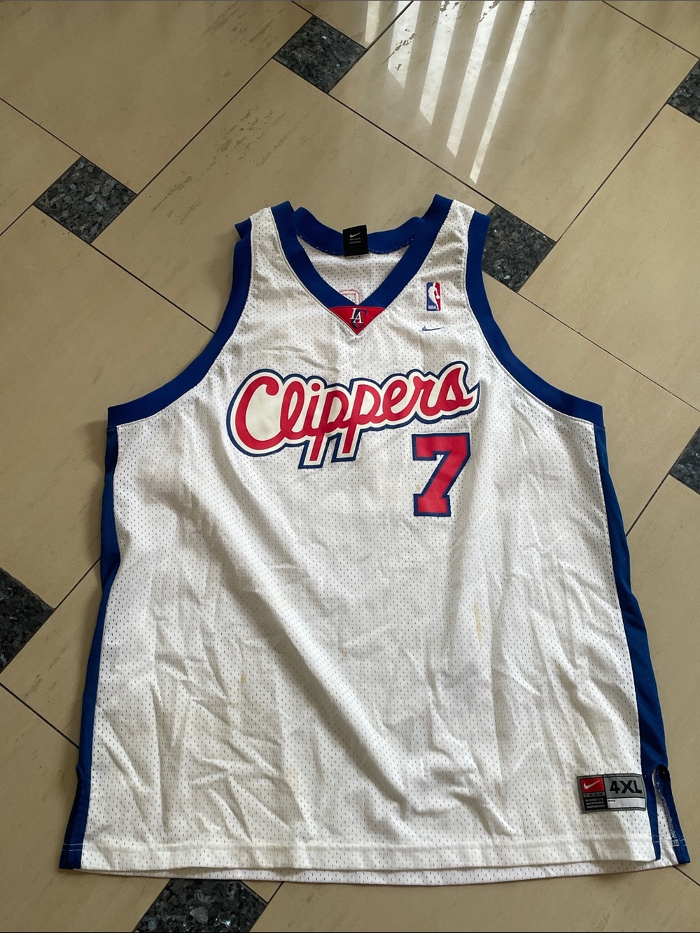 Lamar Odom Nike LA Clippers #7 White & Blue Basketball Jersey